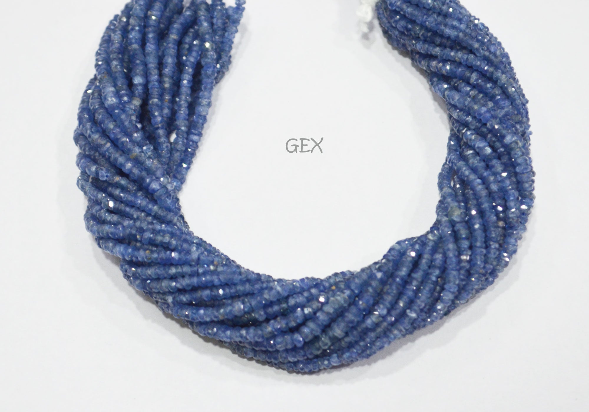 100% Natural Blue Sapphire Faceted Rondelle Shape Beads , 100% Natural Blue Sapphire Faceted Beads , Sold By Strand , 16 Inches , 2.25 - 3 mm , 31880