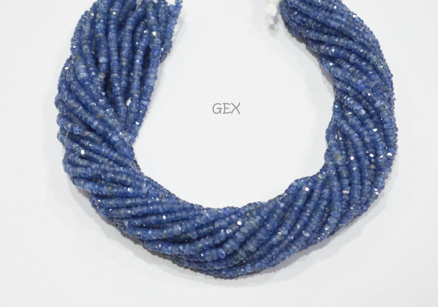 100% Natural Blue Sapphire Faceted Rondelle Shape Beads , 100% Natural Blue Sapphire Faceted Beads , Sold By Strand , 16 Inches , 2.25 - 3 mm , 31880