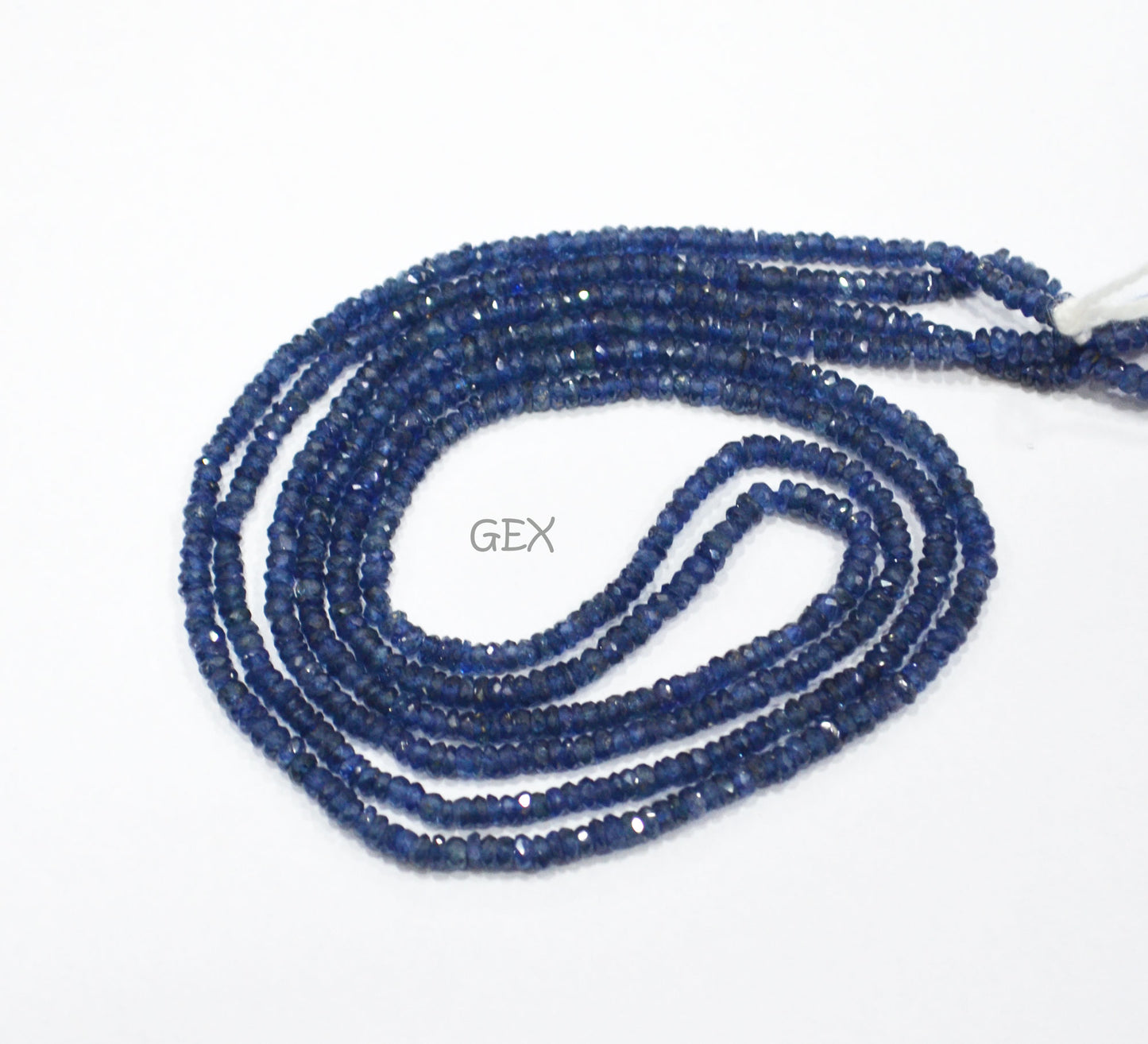 100% Natural Blue Sapphire Faceted Rondelle Shape Beads , 100% Natural Blue Sapphire Faceted Beads , Sold By Strand , 16 Inches , 2.25 - 2.50 mm , 31881