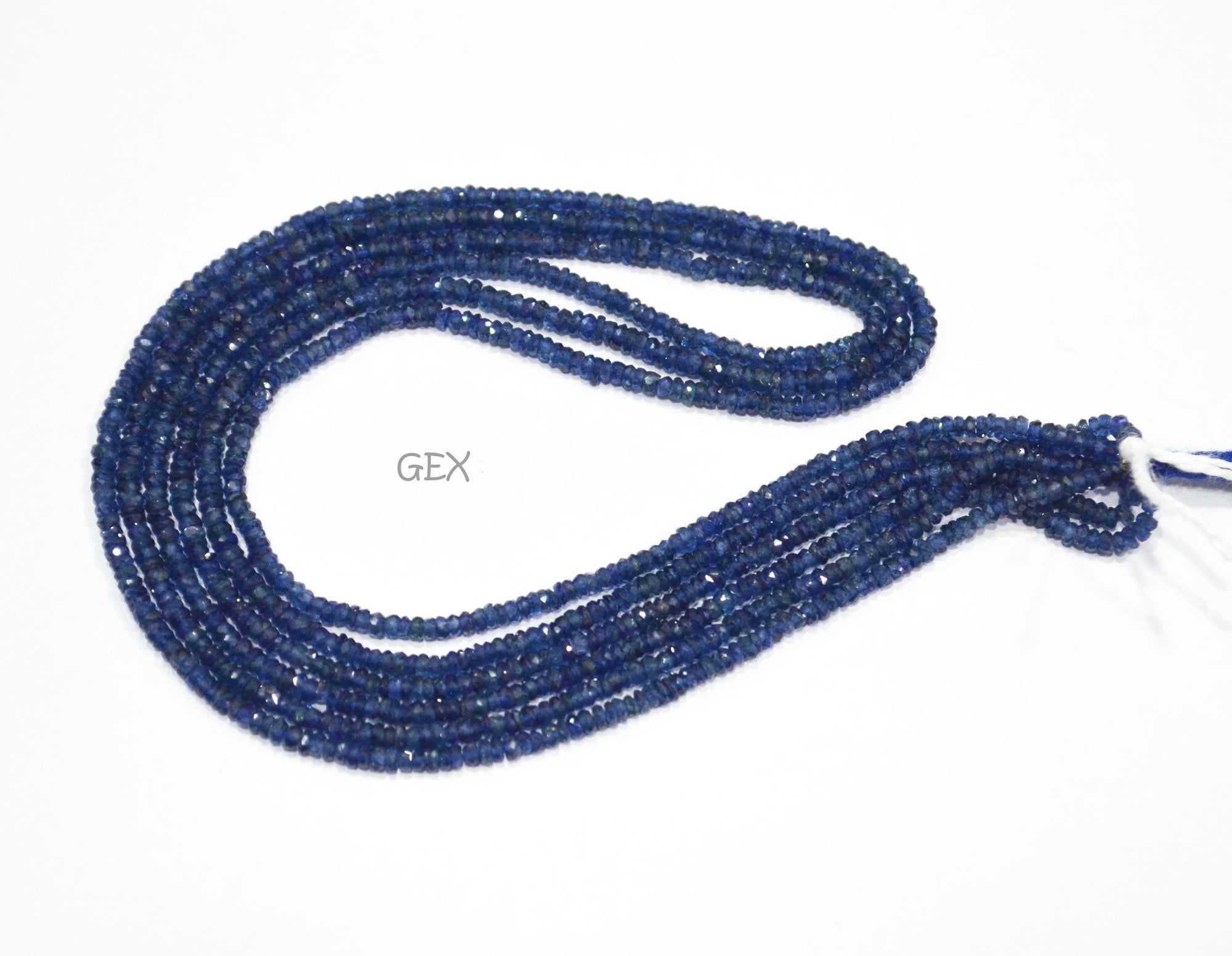 100% Natural Blue Sapphire Faceted Rondelle Shape Beads , 100% Natural Blue Sapphire Faceted Beads , Sold By Strand , 16 Inches , 2.25 - 2.50 mm , 31881