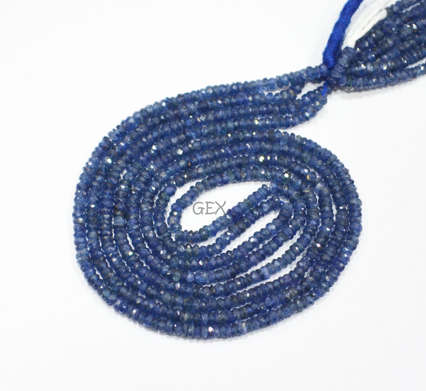 100% Natural Blue Sapphire Faceted Rondelle Shape Beads , 100% Natural Blue Sapphire Faceted Beads , Sold By Strand , 16 Inches , 2.50 - 2.75 mm , 31882