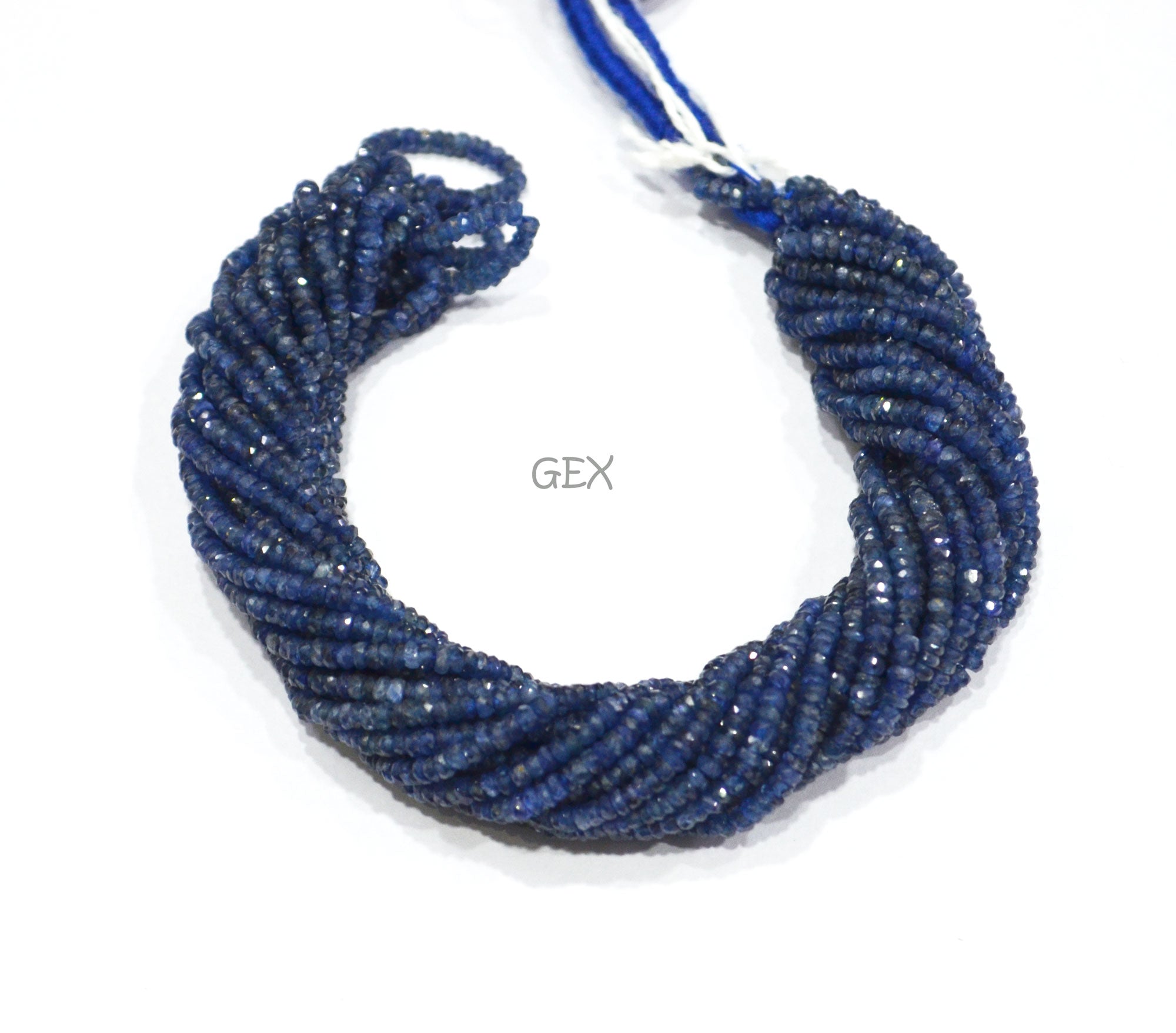 100% Natural Blue Sapphire Faceted Rondelle Shape Beads , 100% Natural Blue Sapphire Faceted Beads , Sold By Strand , 16 Inches , 2.50 - 2.75 mm , 31882