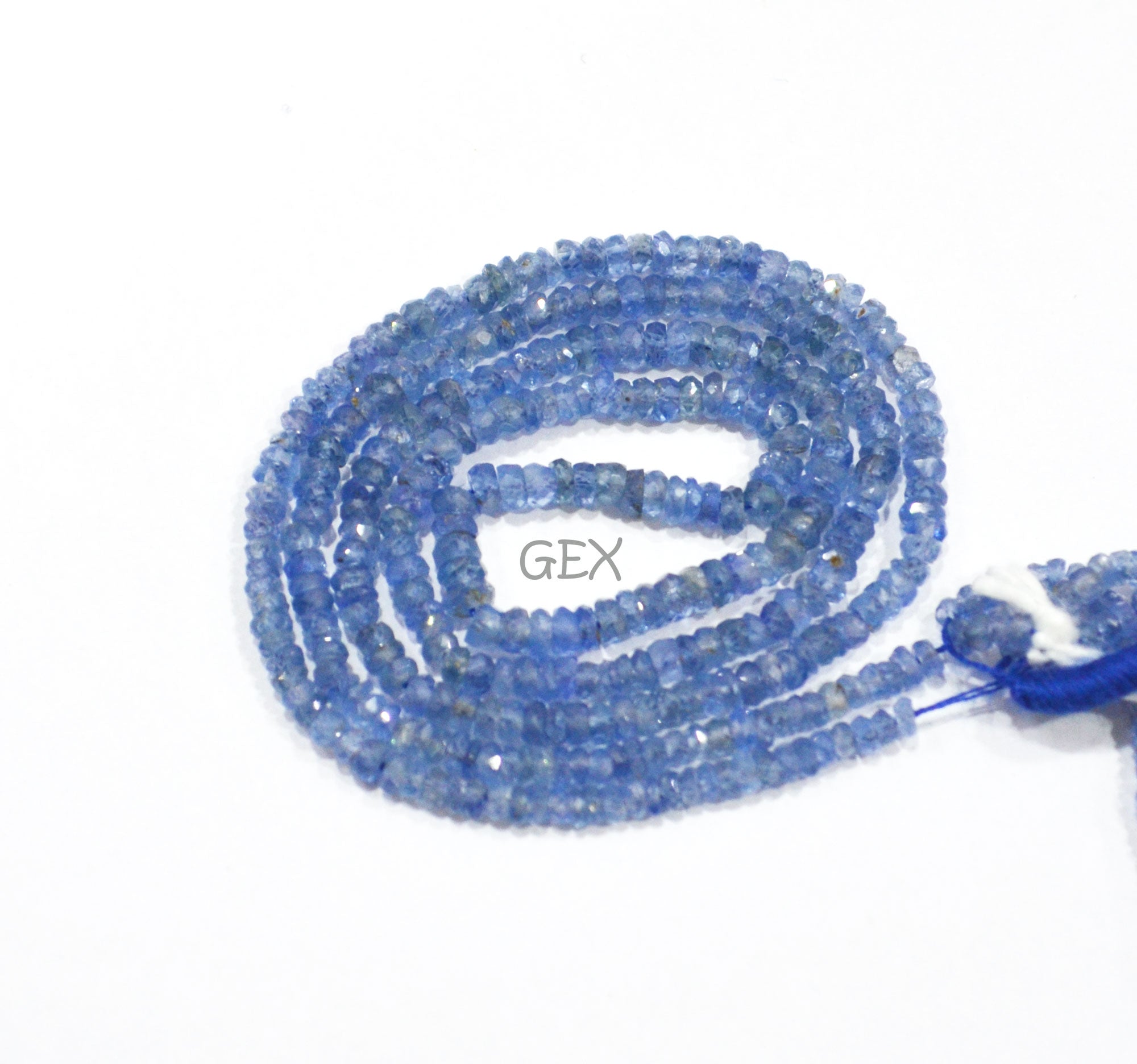 100% Natural Blue Sapphire Faceted Rondelle Shape Beads , 100% Natural Blue Sapphire Faceted Beads , Sold By Strand , 16 Inches , 2.25 - 2.75 mm , 31883