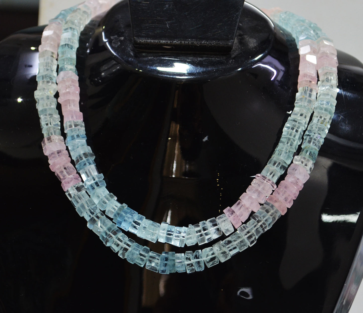 Natural Multi Aquamarine Faceted Bolts Shape Beads , Sold By Strand , 8 - 9 mm , 20 Inches , 32057