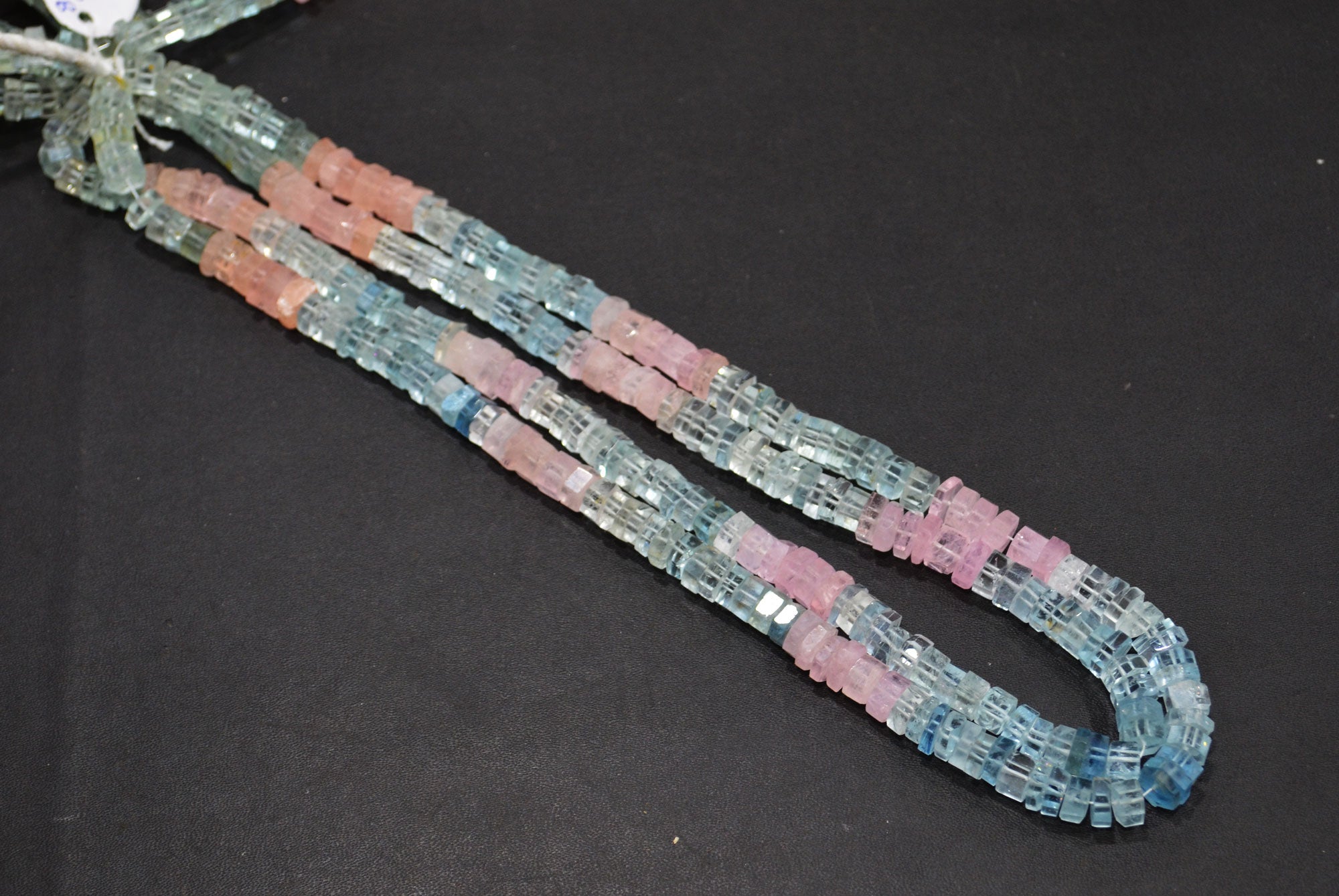Natural Multi Aquamarine Faceted Bolts Shape Beads , Sold By Strand , 8 - 9 mm , 20 Inches , 32057