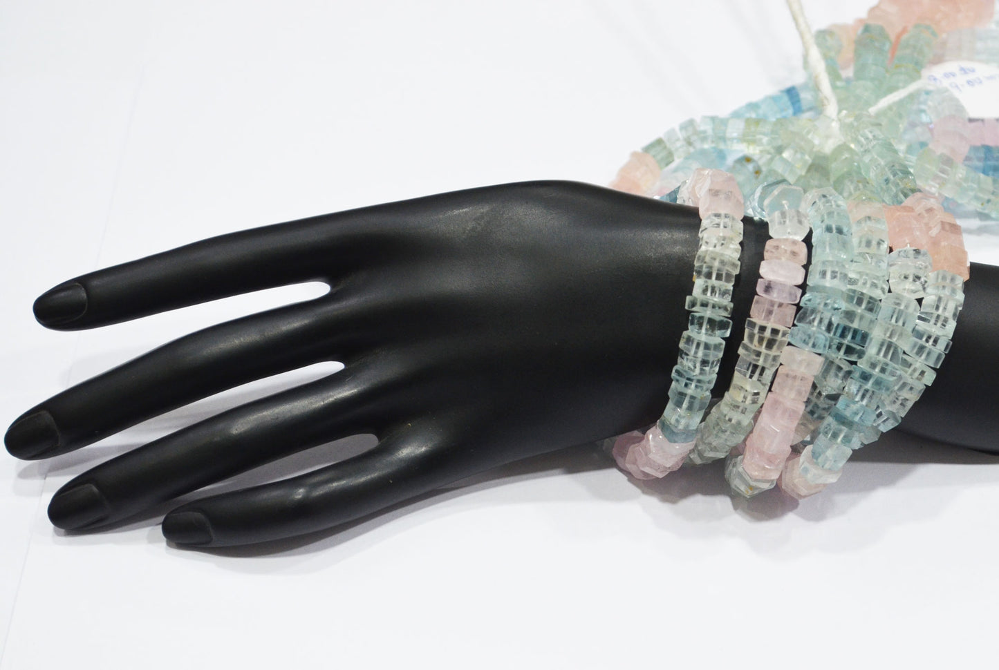 Natural Multi Aquamarine Faceted Bolts Shape Beads , Sold By Strand , 8 - 9 mm , 20 Inches , 32057