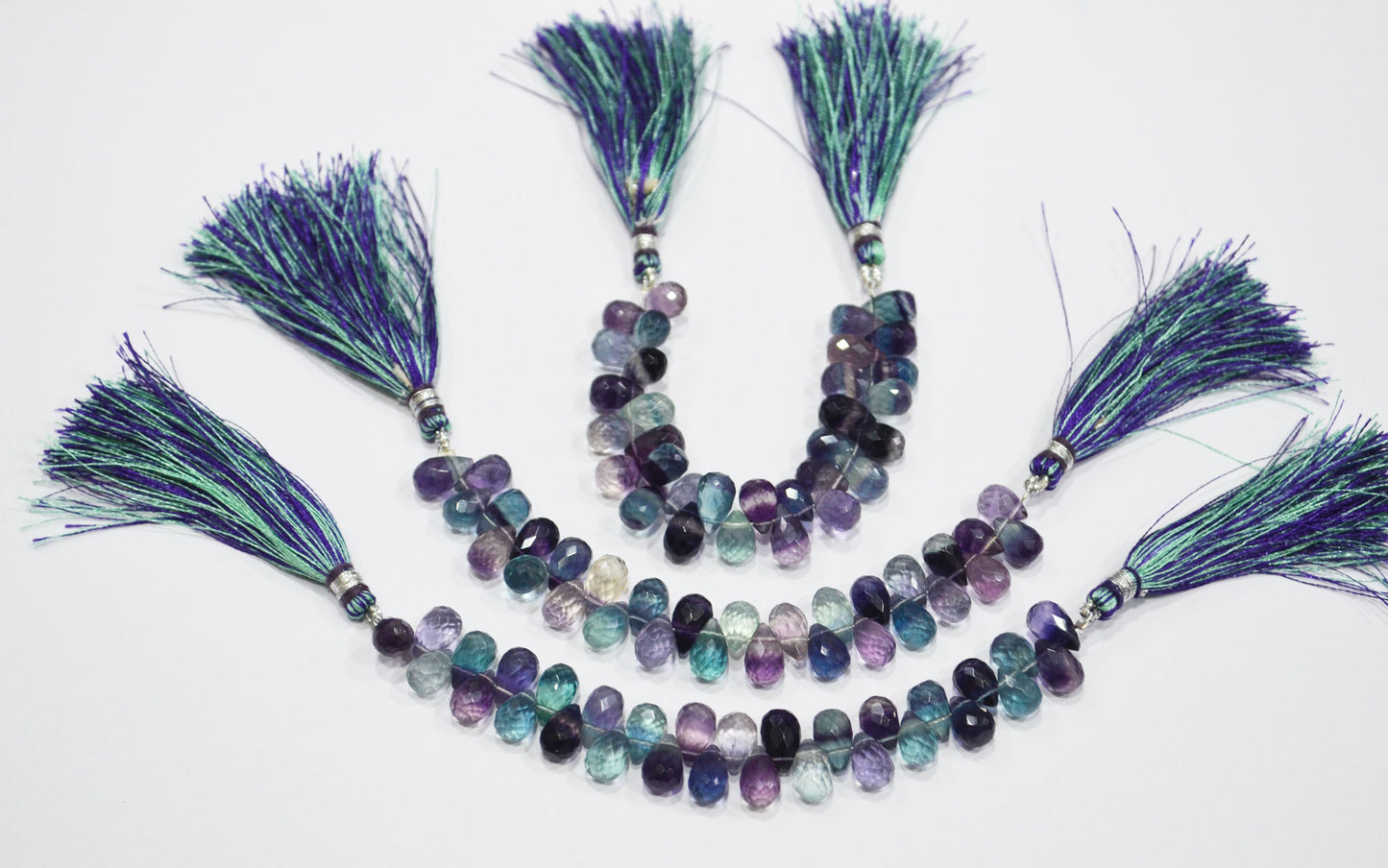 Natural Multi Fluorite Tear Drops Shape Beads , Sold By Strand , 4 Inches , 5.50x8.50 - 5.50x10 mm , 32059