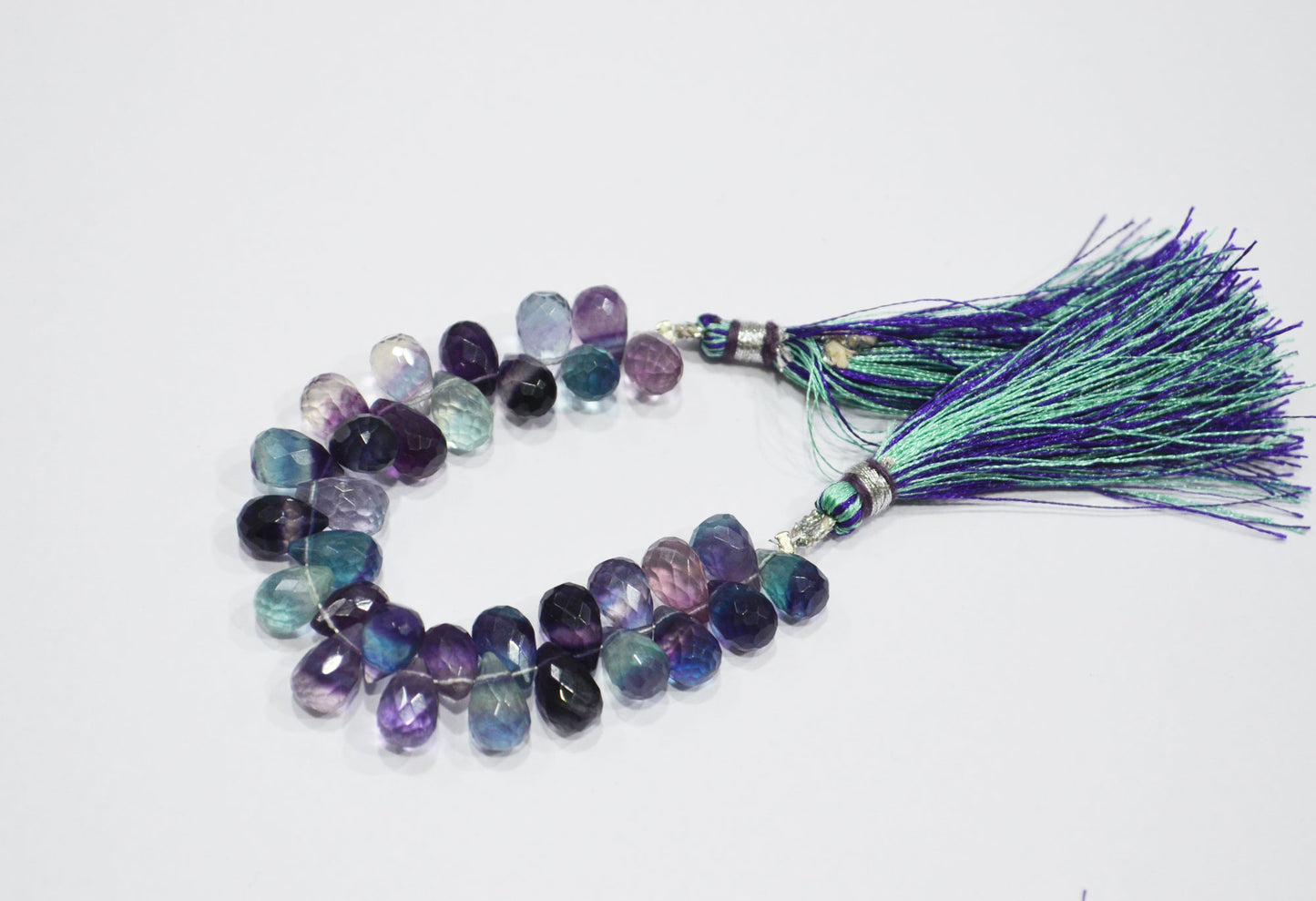 Natural Multi Fluorite Tear Drops Shape Beads , Sold By Strand , 4 Inches , 5.50x8.50 - 5.50x10 mm , 32059