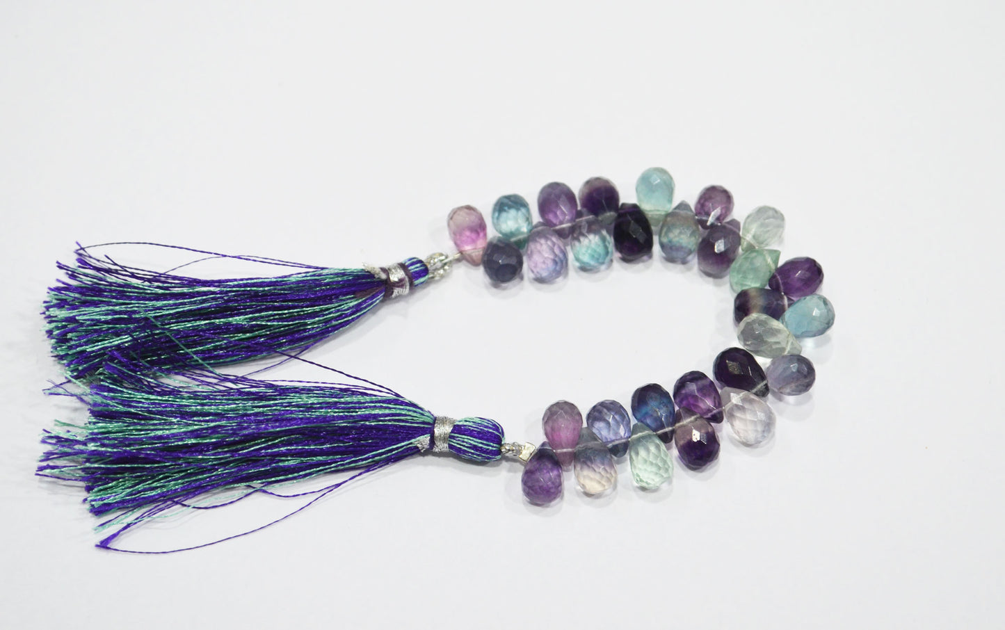 Natural Multi Fluorite Tear Drops Shape Beads , Sold By Strand , 4 Inches , 6x9.50 - 6.75x10 mm , 32060