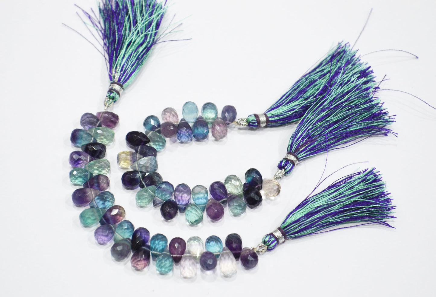 Natural Multi Fluorite Tear Drops Shape Beads , Sold By Strand , 4 Inches , 6x9.50 - 6.75x10 mm , 32060