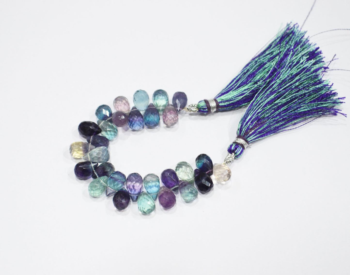 Natural Multi Fluorite Tear Drops Shape Beads , Sold By Strand , 4 Inches , 6x9.50 - 6.75x10 mm , 32060