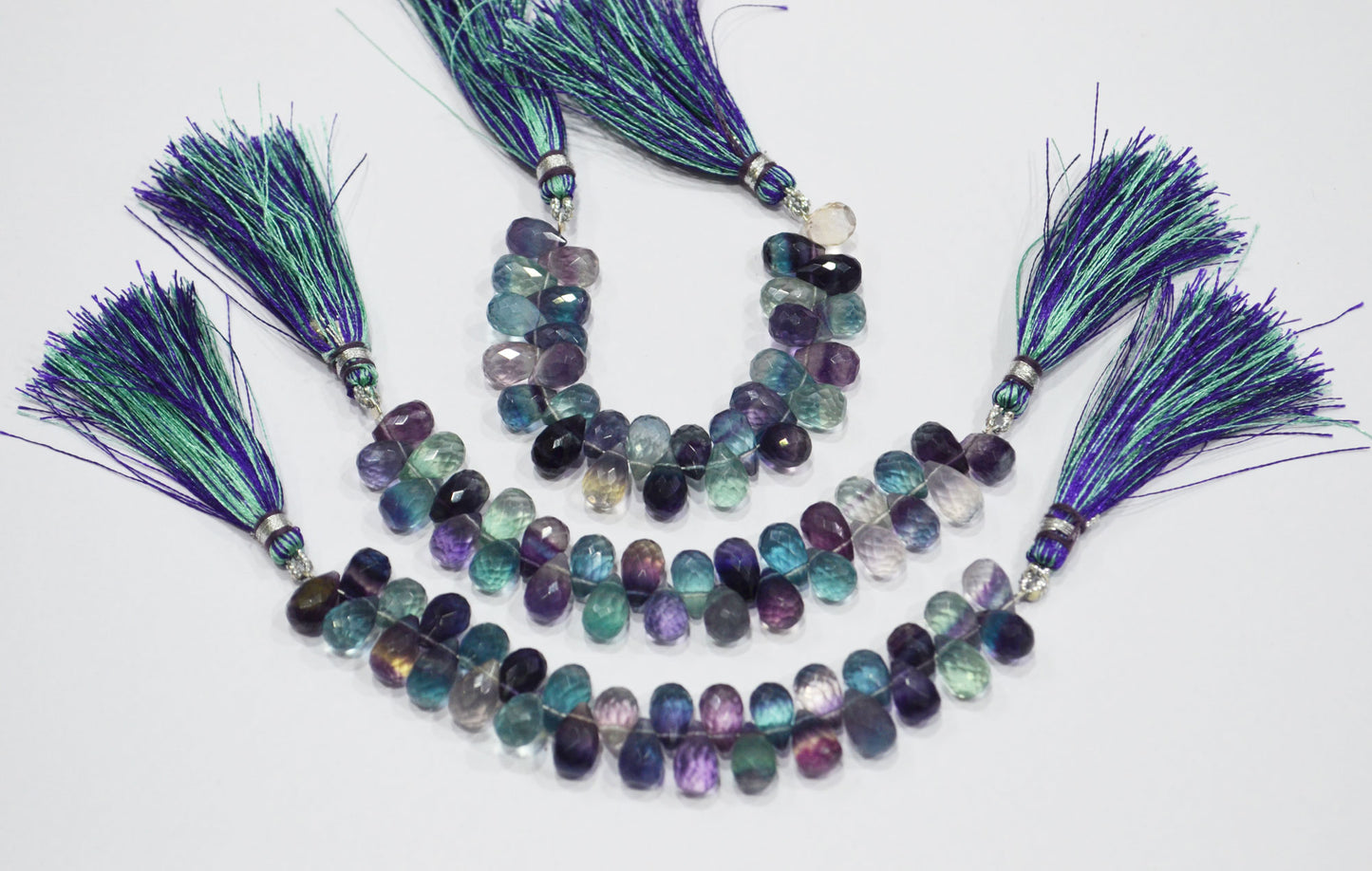 Natural Multi Fluorite Tear Drops Shape Beads , Sold By Strand , 4 Inches , 6x9.50 - 6.75x10 mm , 32060