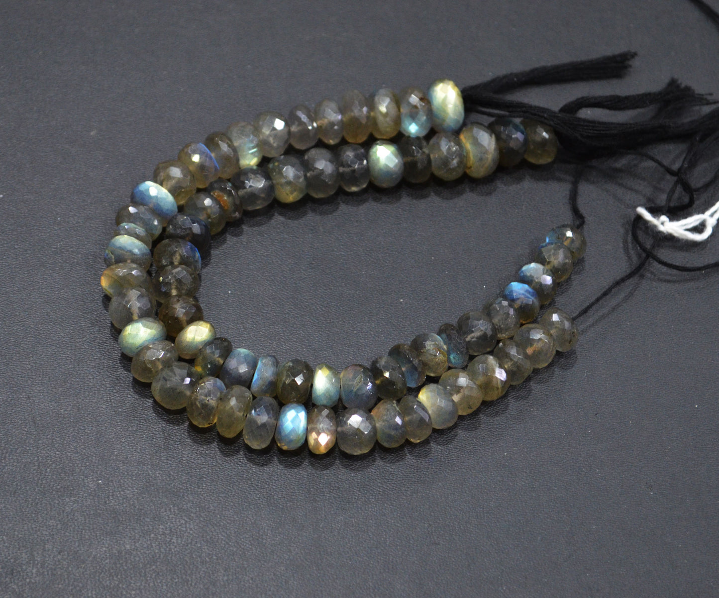 Labradorite Rondelle Shape Beads , 8 Inches , 9 - 12 mm , 32061