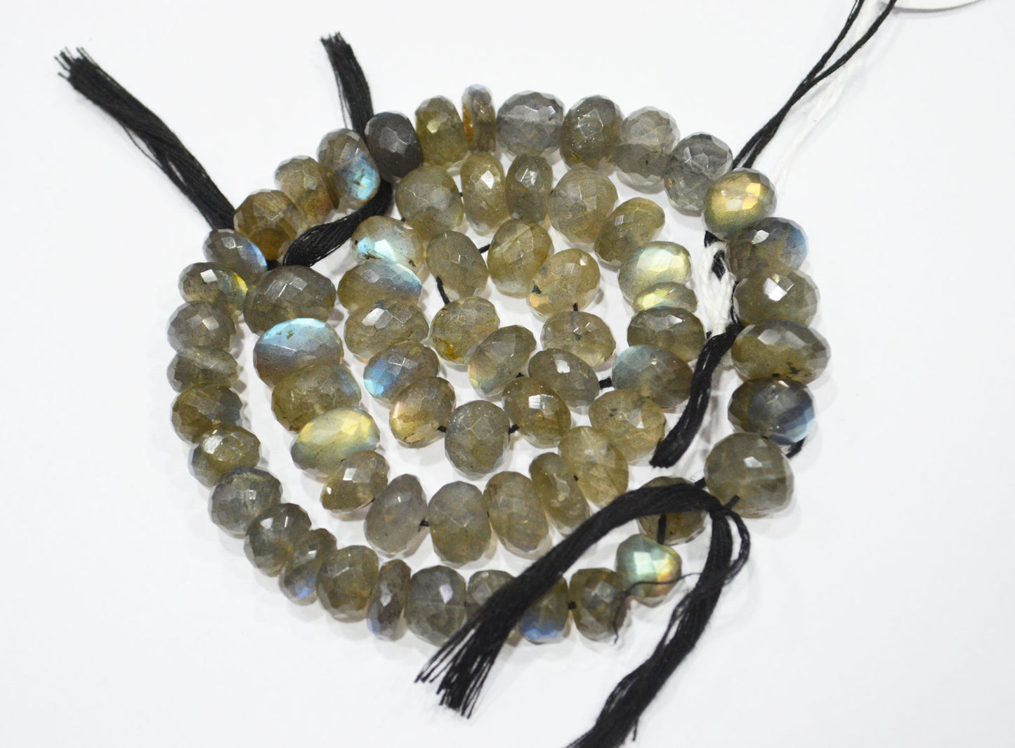 Labradorite Rondelle Shape Beads , 8 Inches , 9 - 12 mm , 32061