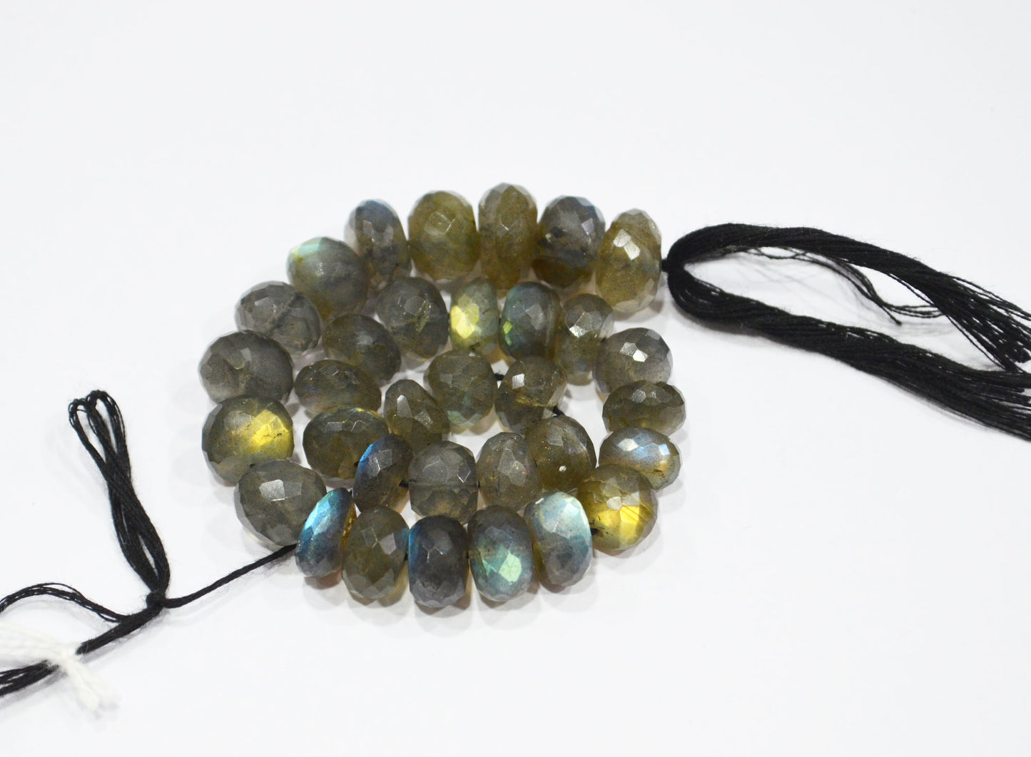 Labradorite Rondelle Shape Beads , 8 Inches , 9 - 12 mm , 32061