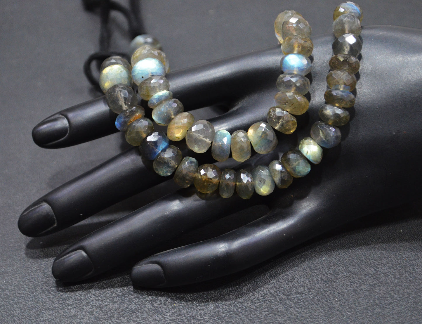 Labradorite Rondelle Shape Beads , 8 Inches , 9 - 12 mm , 32061