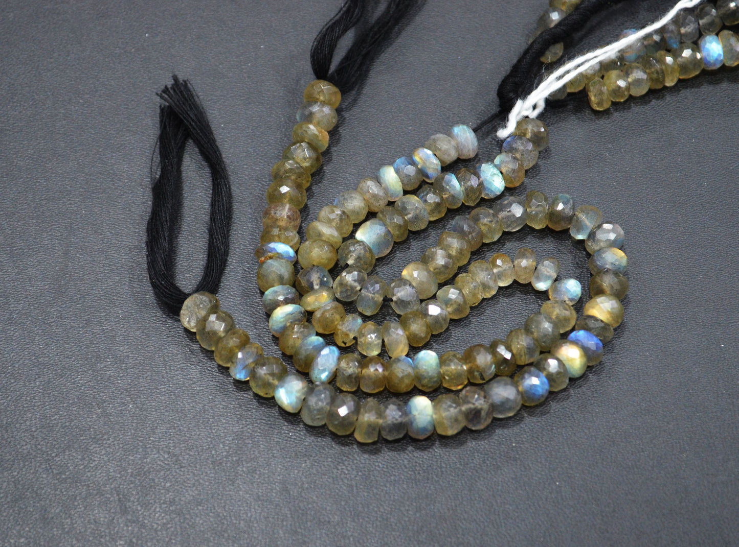 Labradorite Rondelle Shape Beads , 8 Inches , 6.50 - 7 mm , 32062