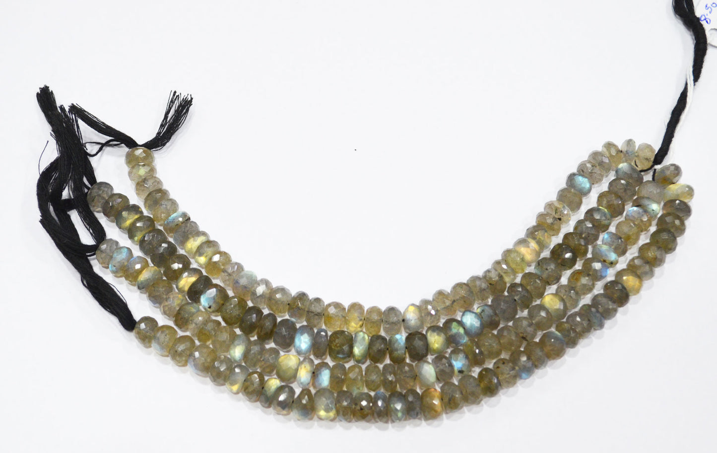 Labradorite Rondelle Shape Beads , 8 Inches , 8.50 - 9 mm , 32063