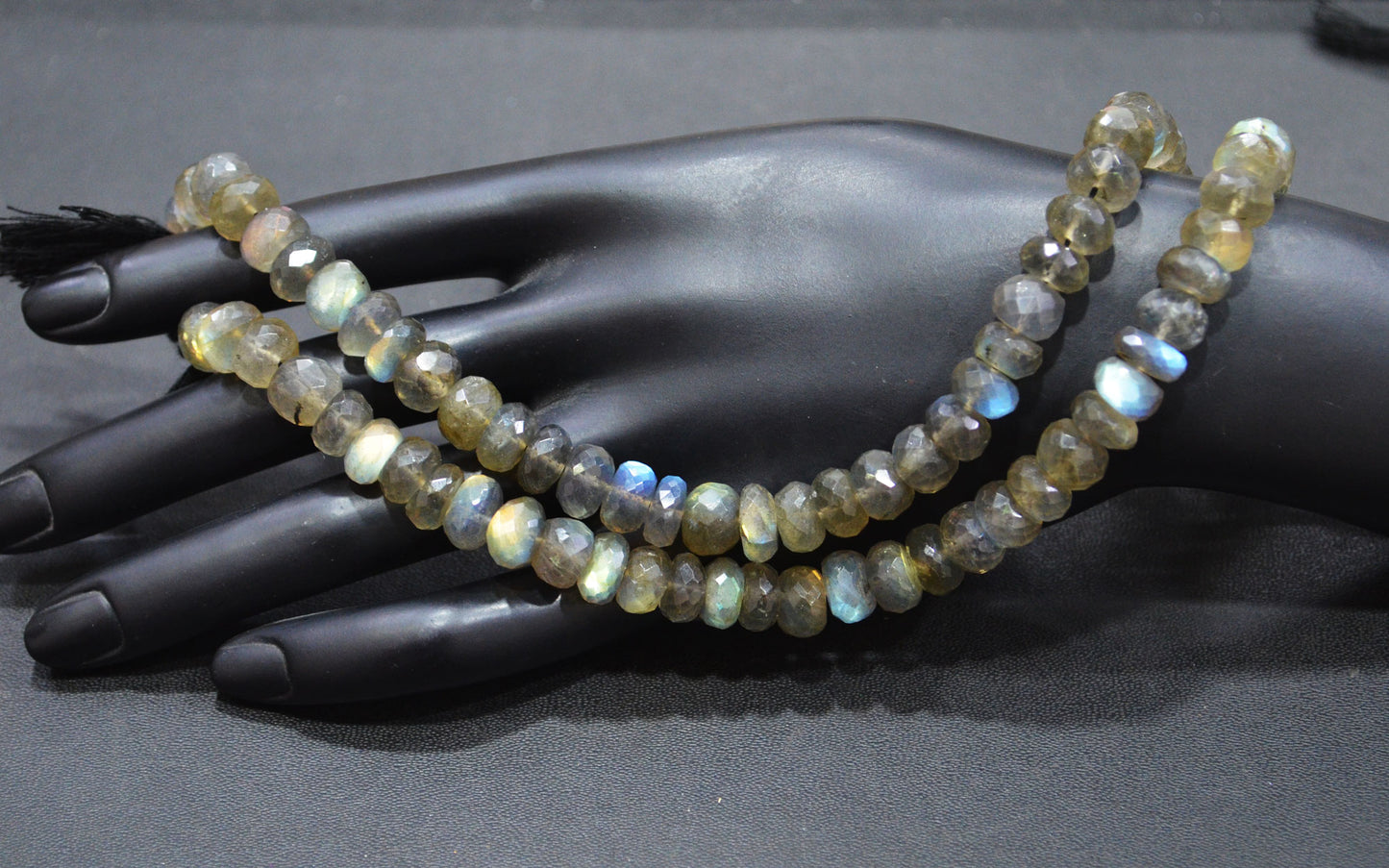 Labradorite Rondelle Shape Beads , 8 Inches , 8.50 - 9 mm , 32063