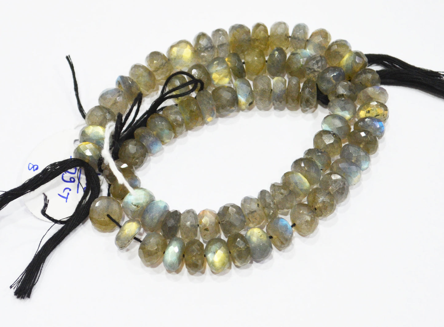 Labradorite Rondelle Shape Beads , 8 Inches , 8.50 - 9.50 mm , 32064
