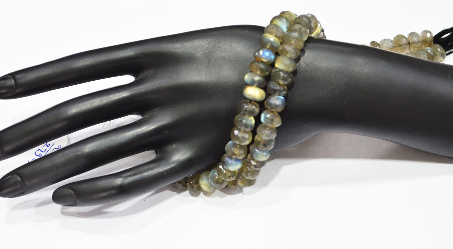 Labradorite Rondelle Shape Beads , 8 Inches , 8.50 - 9.50 mm , 32064