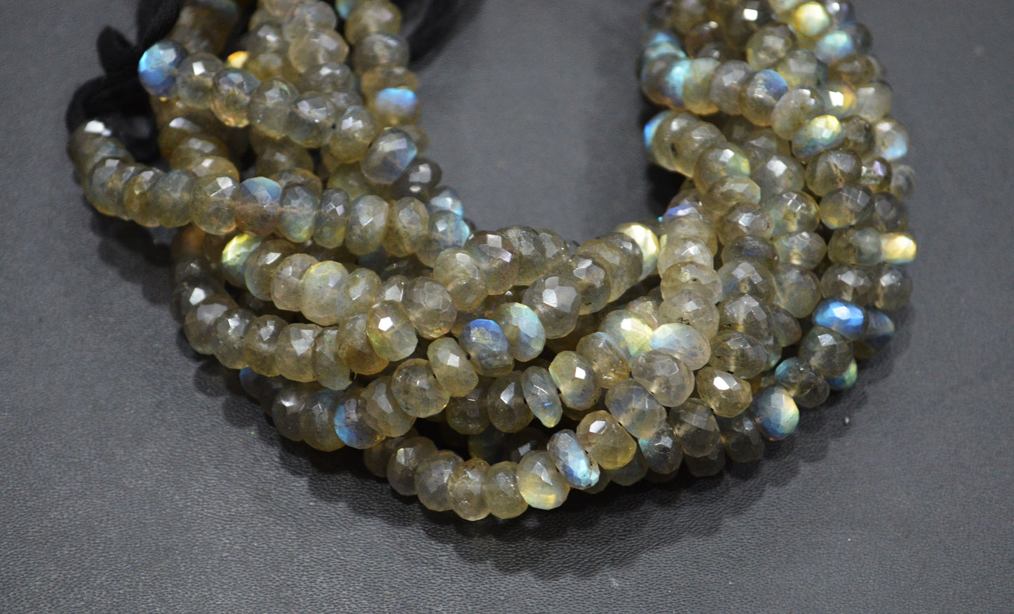 Labradorite Rondelle Shape Beads , 8 Inches , 8 - 8.50 mm , 32065