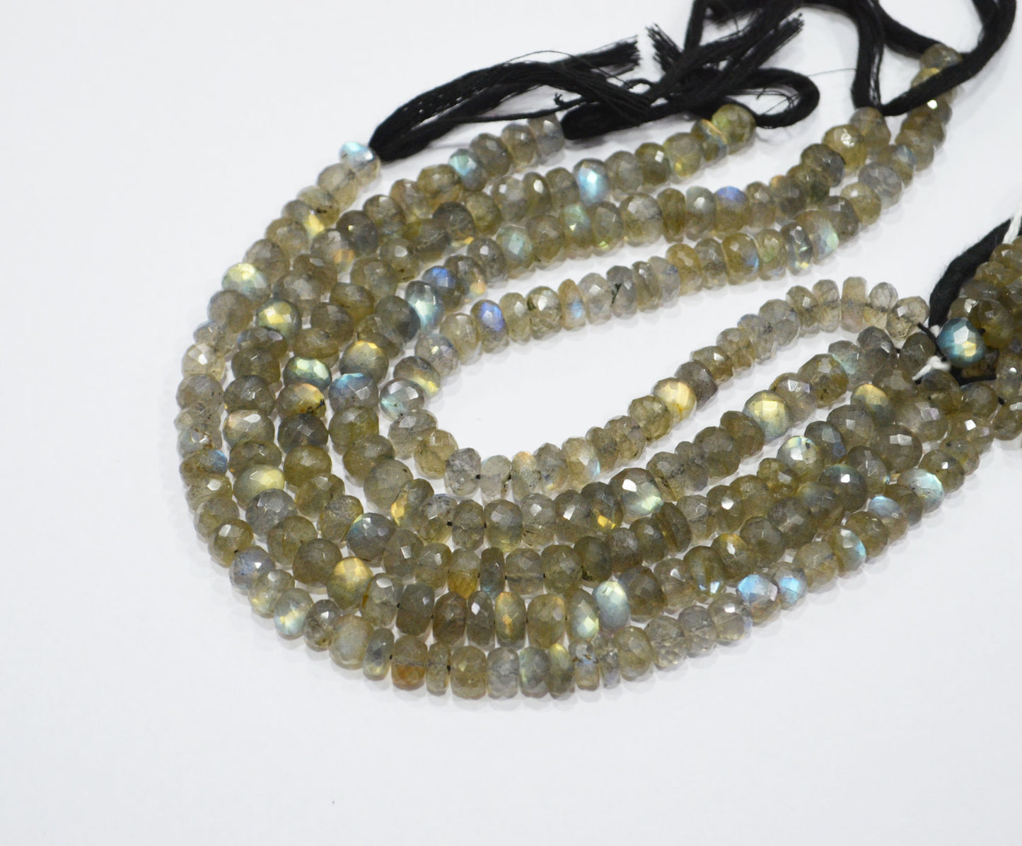 Labradorite Rondelle Shape Beads , 8 Inches , 7 - 7.50 mm , 32066