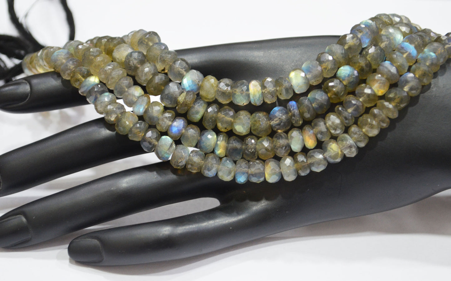Labradorite Rondelle Shape Beads , 8 Inches , 7 - 7.50 mm , 32066