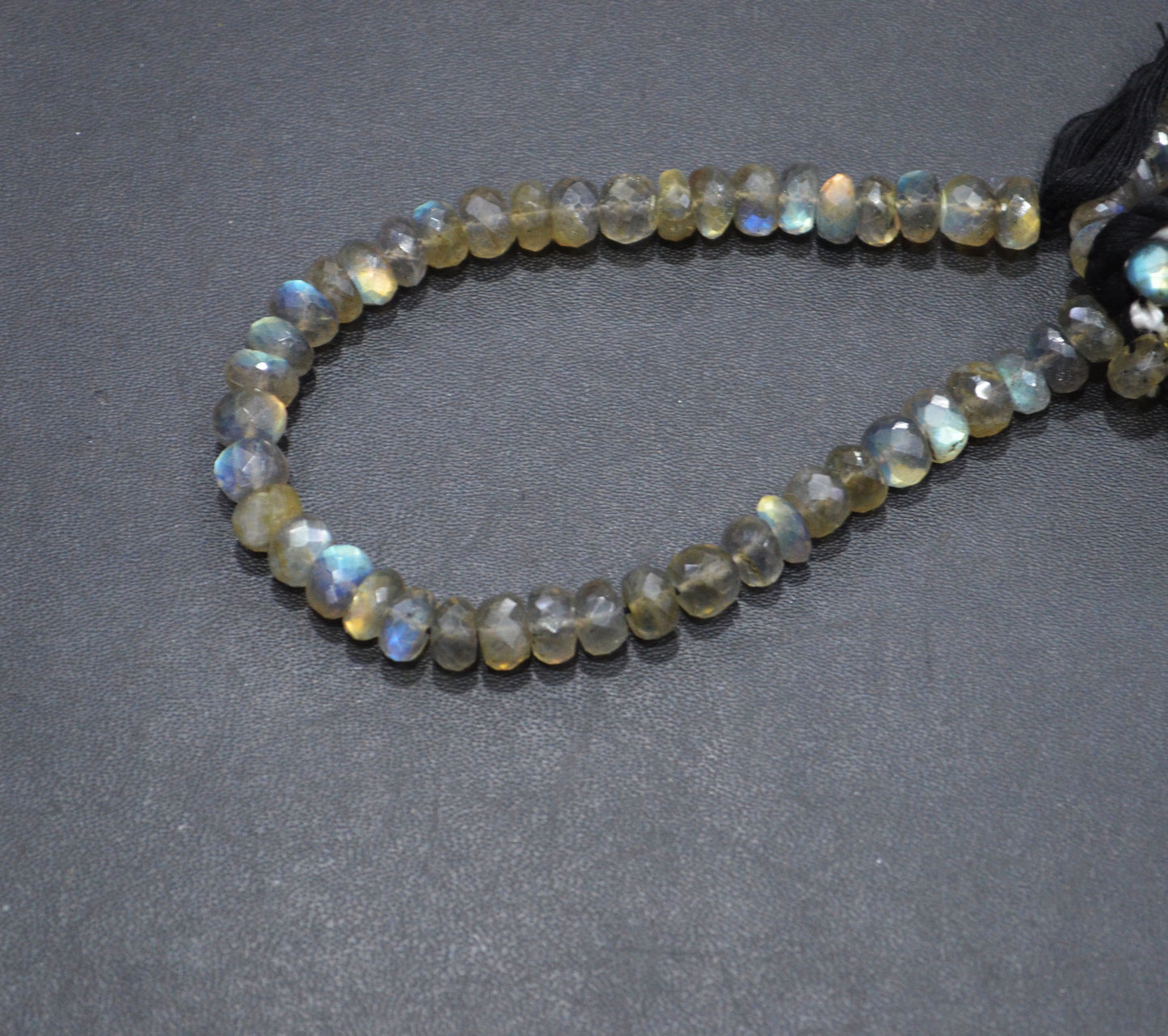 Labradorite Rondelle Shape Beads , 8 Inches , 7 - 7.50 mm , 32066