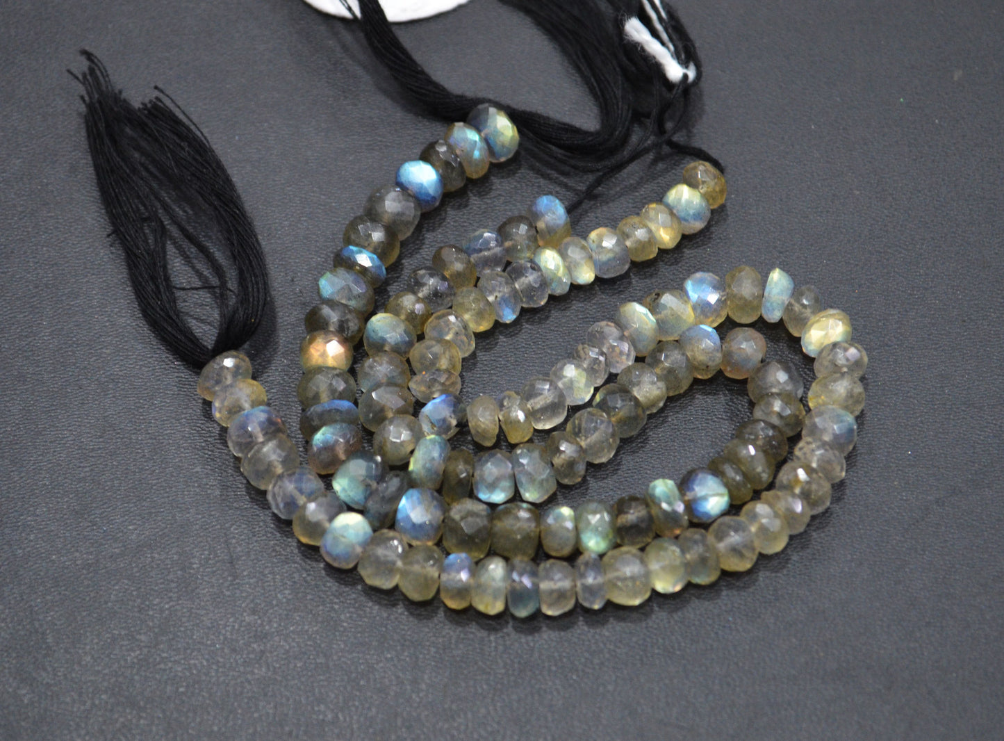 Labradorite Rondelle Shape Beads , 8 Inches , 6 - 6.50 mm , 32067