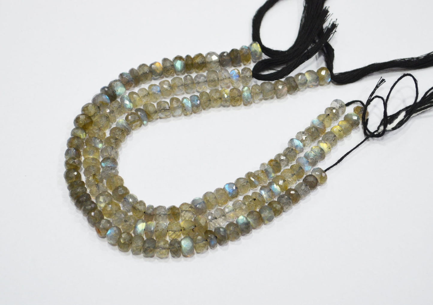 Labradorite Rondelle Shape Beads , 8 Inches , 6 - 6.50 mm , 32067