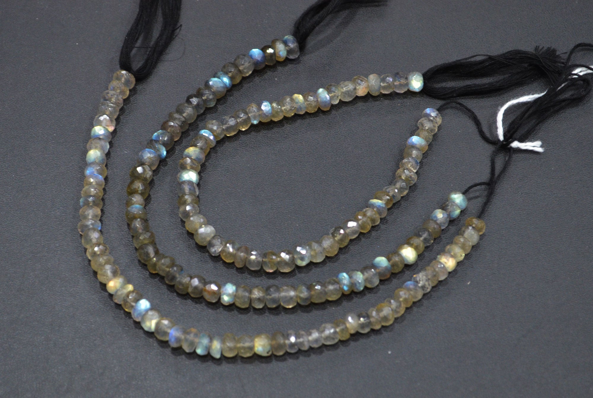 Labradorite Rondelle Shape Beads , 8 Inches , 6 - 6.50 mm , 32067