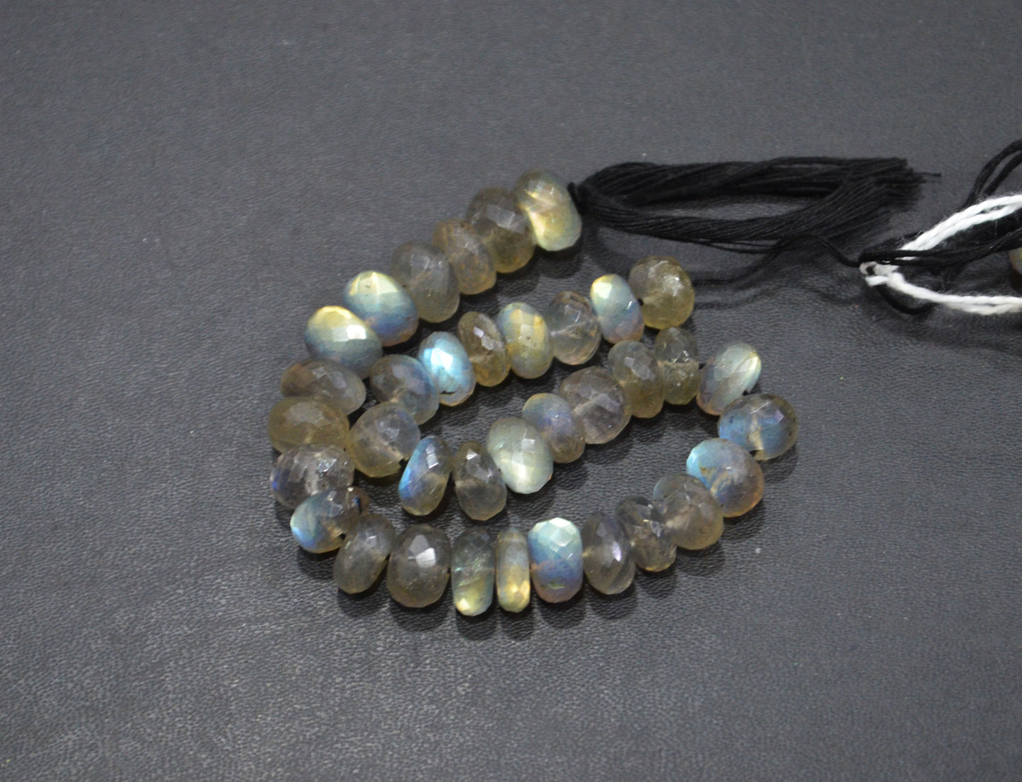 Labradorite Rondelle Shape Beads , 8 Inches , 9 - 10 mm , 32068