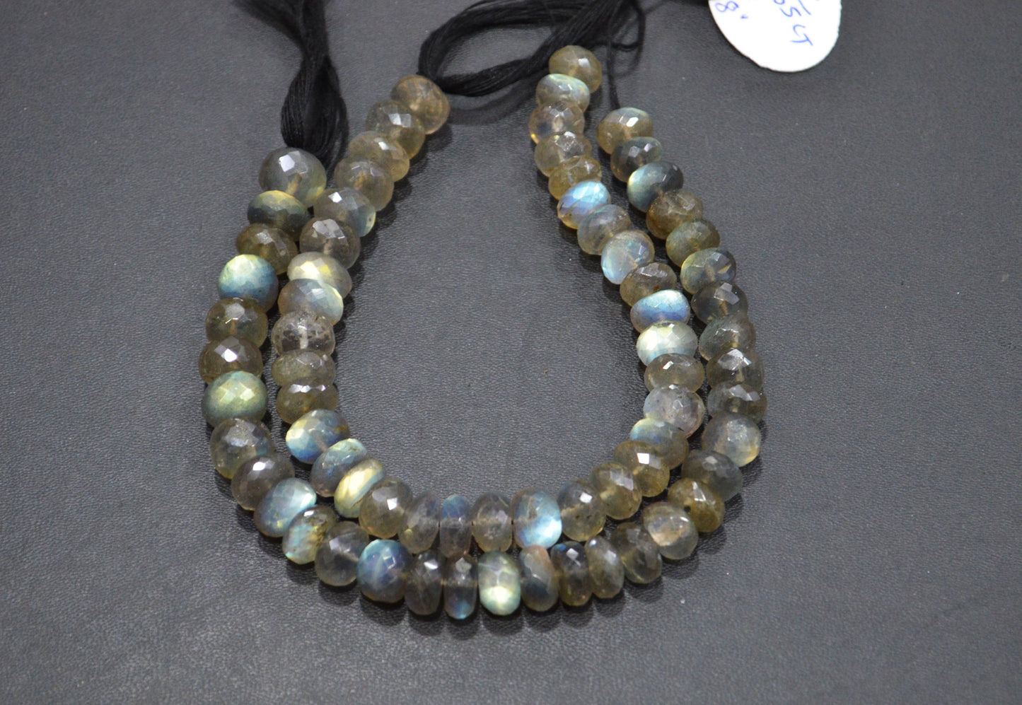 Labradorite Rondelle Shape Beads , 8 Inches , 9 - 10 mm , 32068