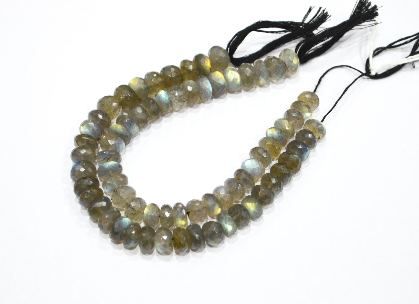 Labradorite Rondelle Shape Beads , 8 Inches , 9 - 10 mm , 32068
