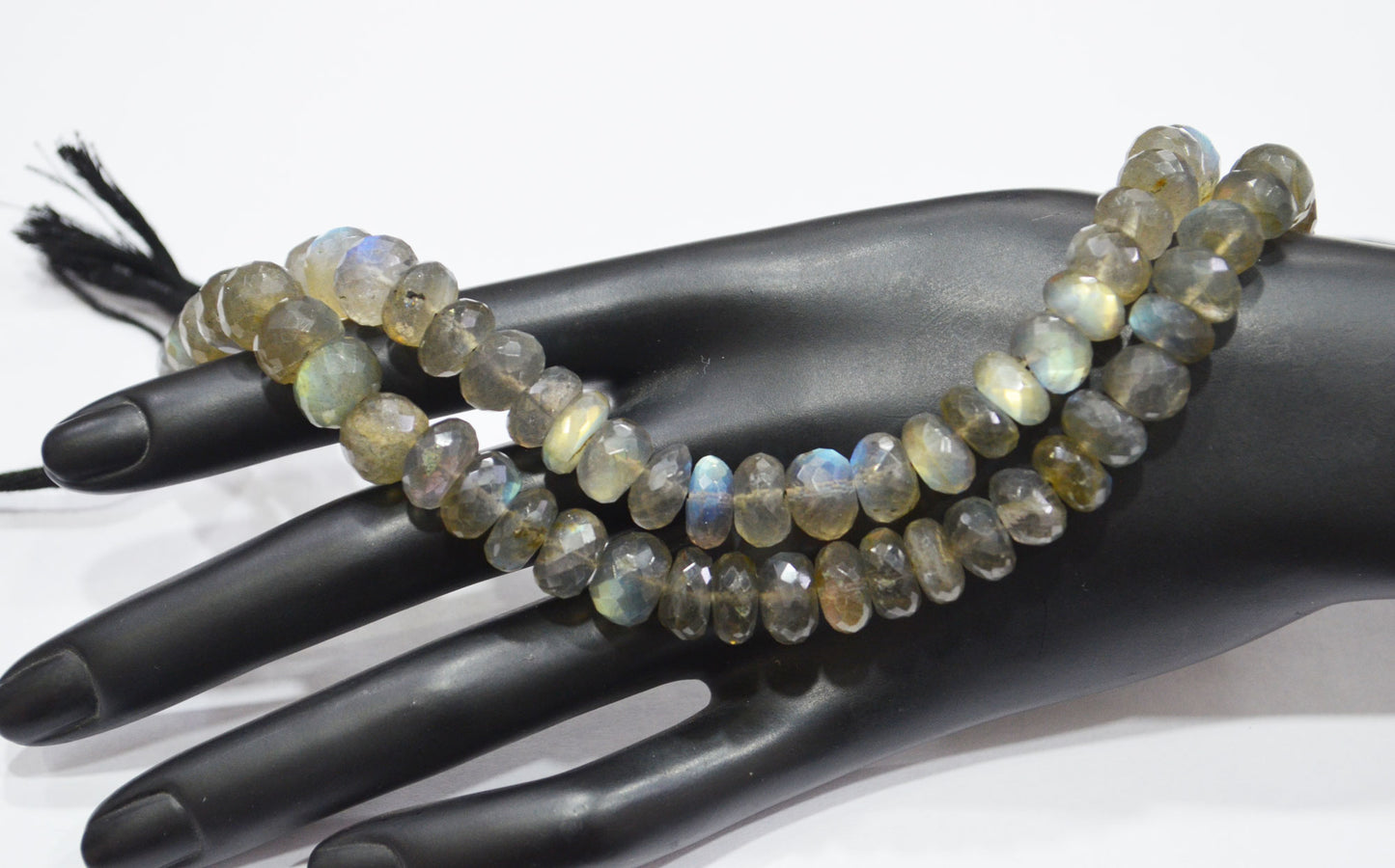 Labradorite Rondelle Shape Beads , 8 Inches , 9 - 10 mm , 32068