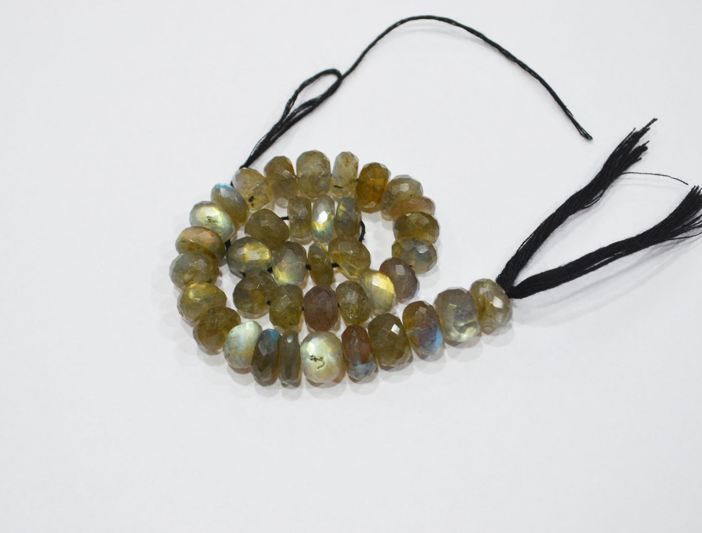 Labradorite Rondelle Shape Beads , 8 Inches , 8.50 - 10 mm , 32069