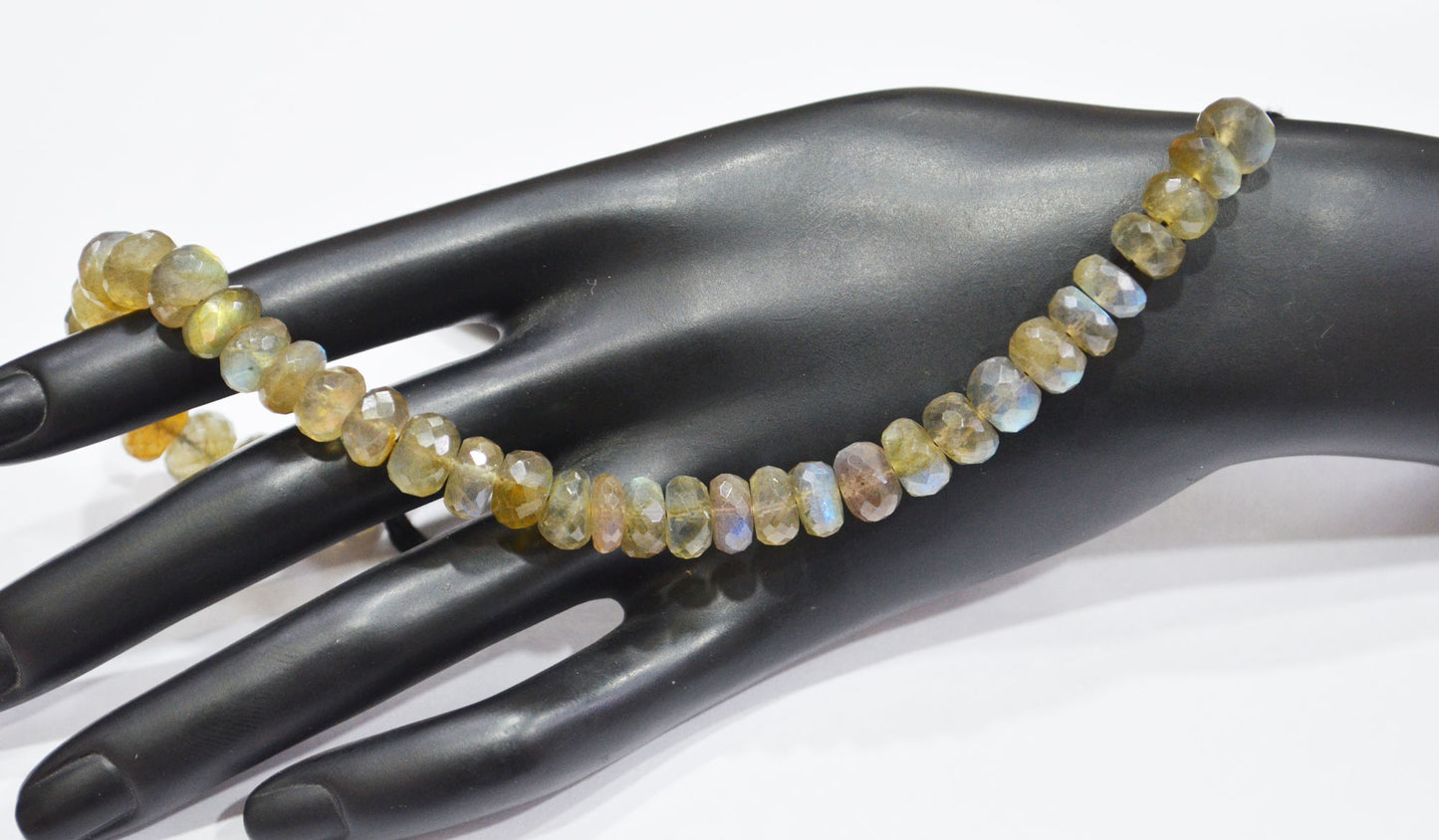 Labradorite Rondelle Shape Beads , 8 Inches , 8.50 - 10 mm , 32069