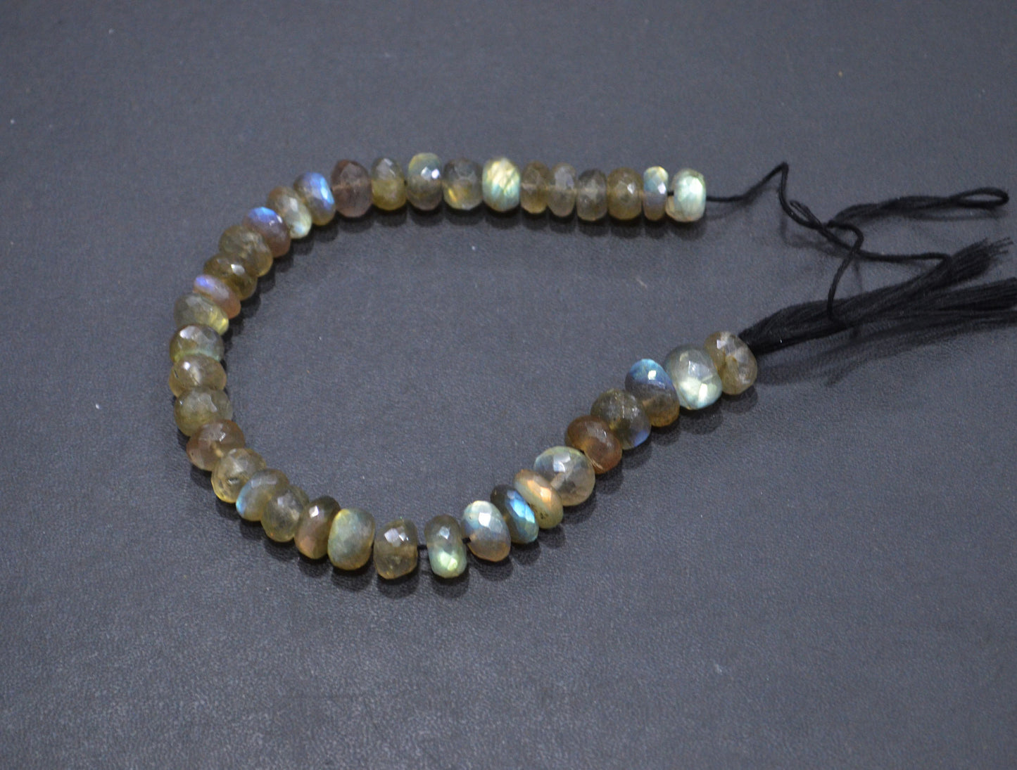 Labradorite Rondelle Shape Beads , 8 Inches , 8.50 - 10 mm , 32069