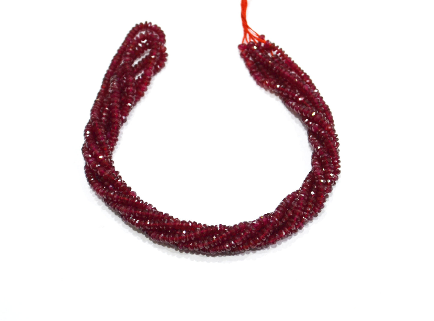 Natural Longido Ruby Faceted Rondelle Shape Beads , Sold By Strand , 18 Inches , 3.50 mm , 32075
