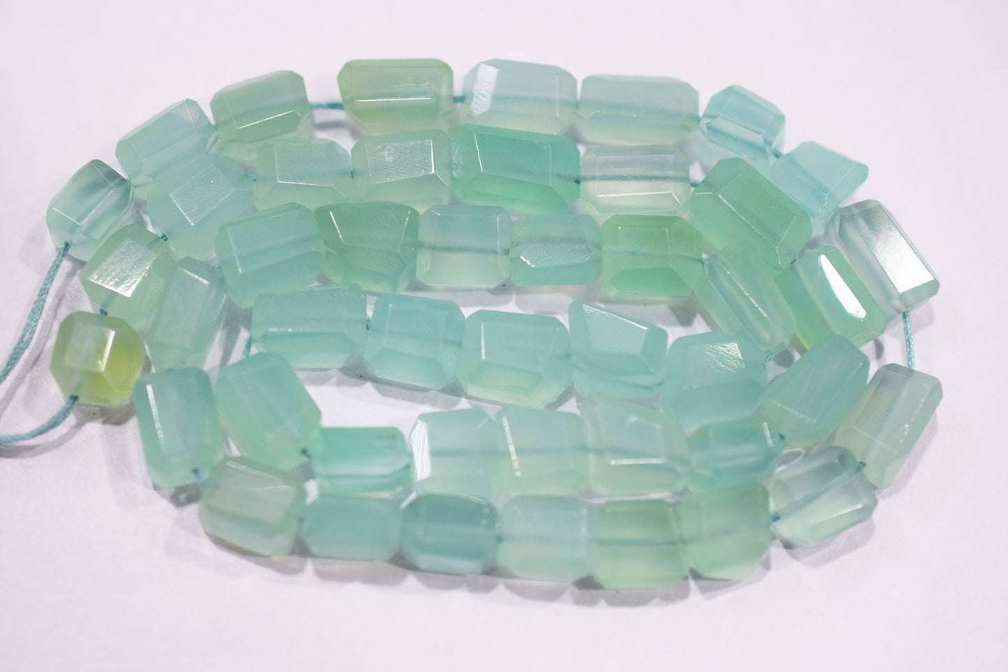 Aqua Chalcedony Laser Cut Beads , Sold By Strand , 7x7 - 7.50x9.50 mm , 16" , 32093