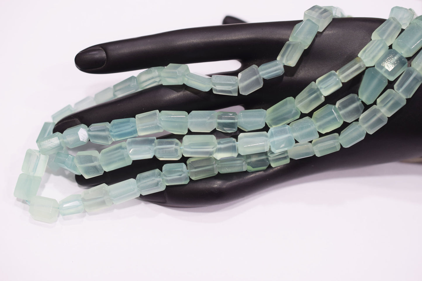 Aqua Chalcedony Laser Cut Beads , Sold By Strand , 6x8 - 9x14 mm , 16" , 32094