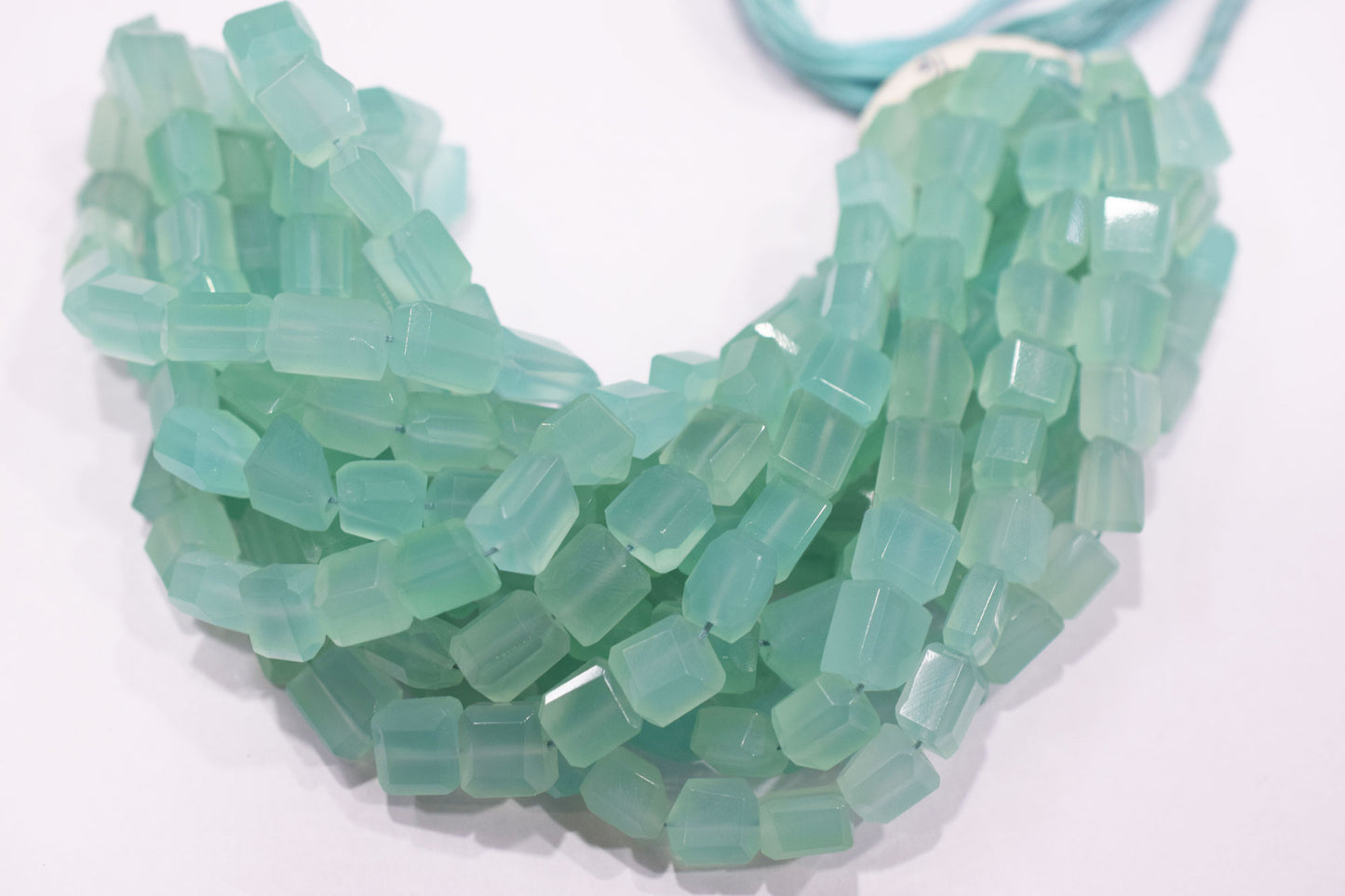 Aqua Chalcedony Laser Cut Beads , Sold By Strand , 8.50x9 - 10x10 mm , 16" , 32096