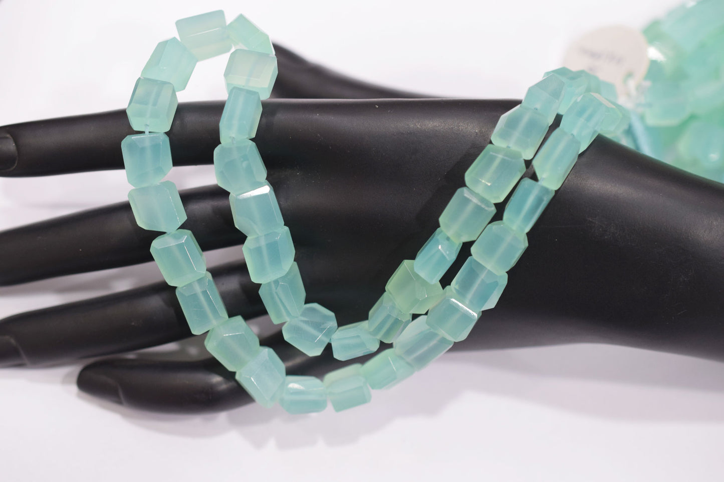 Aqua Chalcedony Laser Cut Beads , Sold By Strand , 8.50x9 - 10x10 mm , 16" , 32096