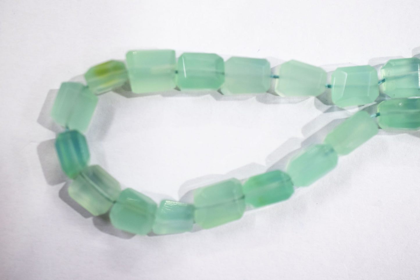 Aqua Chalcedony Step Cut Faceted Laser Nuggets Shape Beads , 6x8 - 7.50x9 mm , 16", 32100