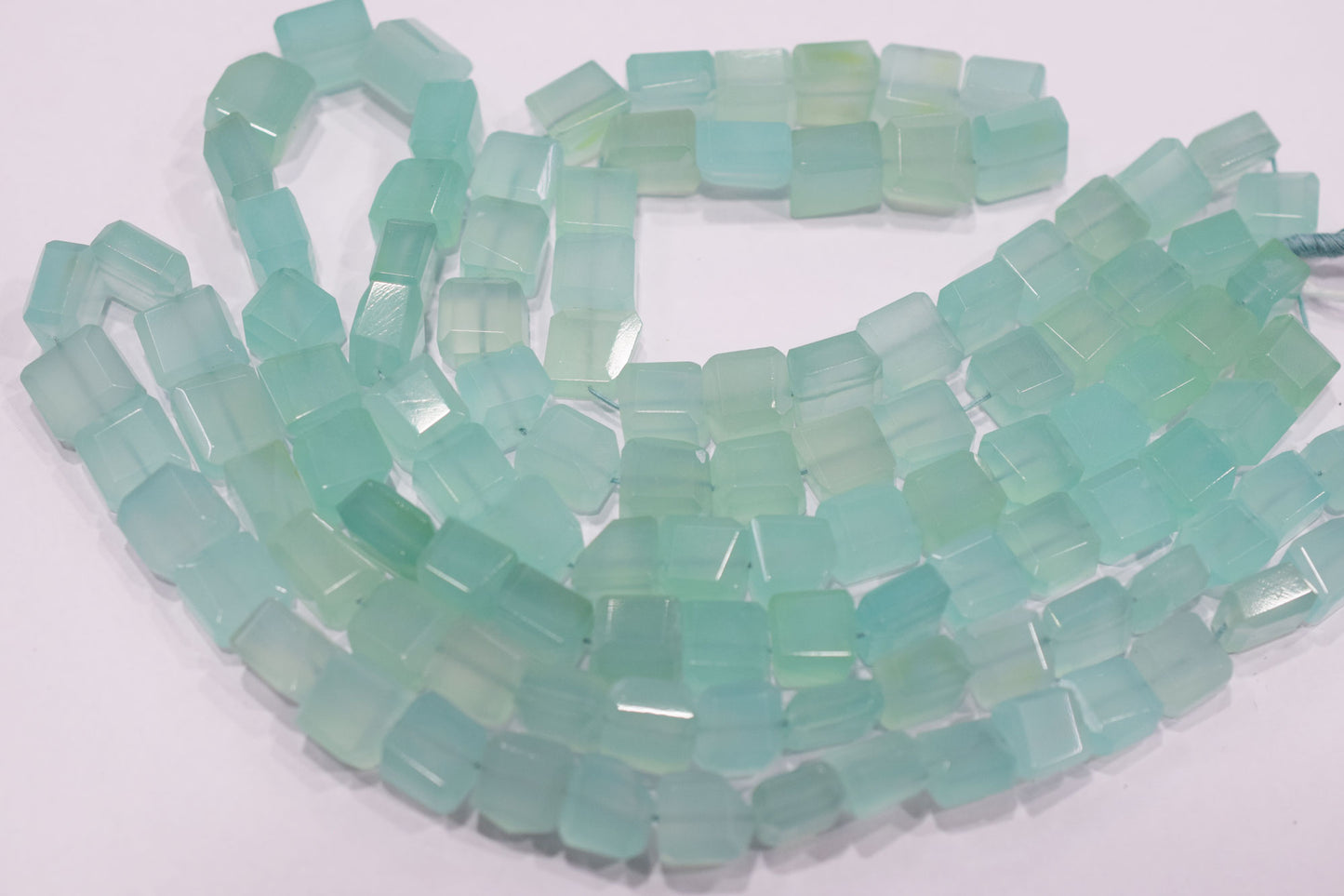 Aqua Chalcedony Laser Cut Beads , Sold By Strand , 9.50x9.50 -11.50x13 mm , 16" , 32101
