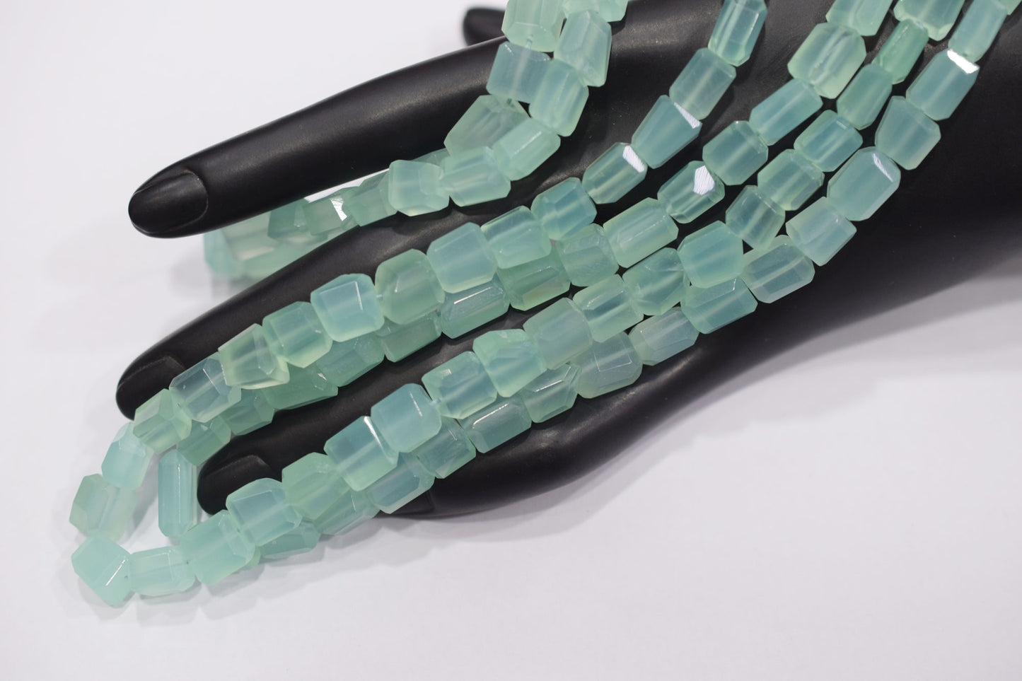 Aqua Chalcedony Laser Cut Beads , Sold By Strand , 7x7.50 - 10x11 mm , 16" , 32102