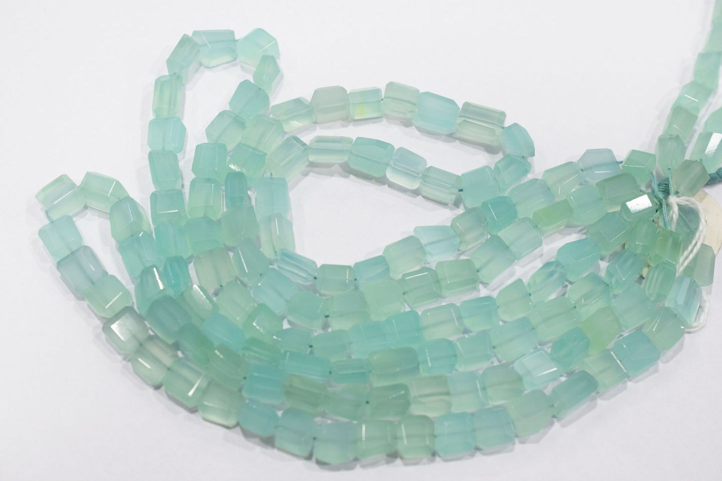 Aqua Chalcedony Cut Beads , Sold By Strand , 8x8 - 8x12 mm , 16" , 32103