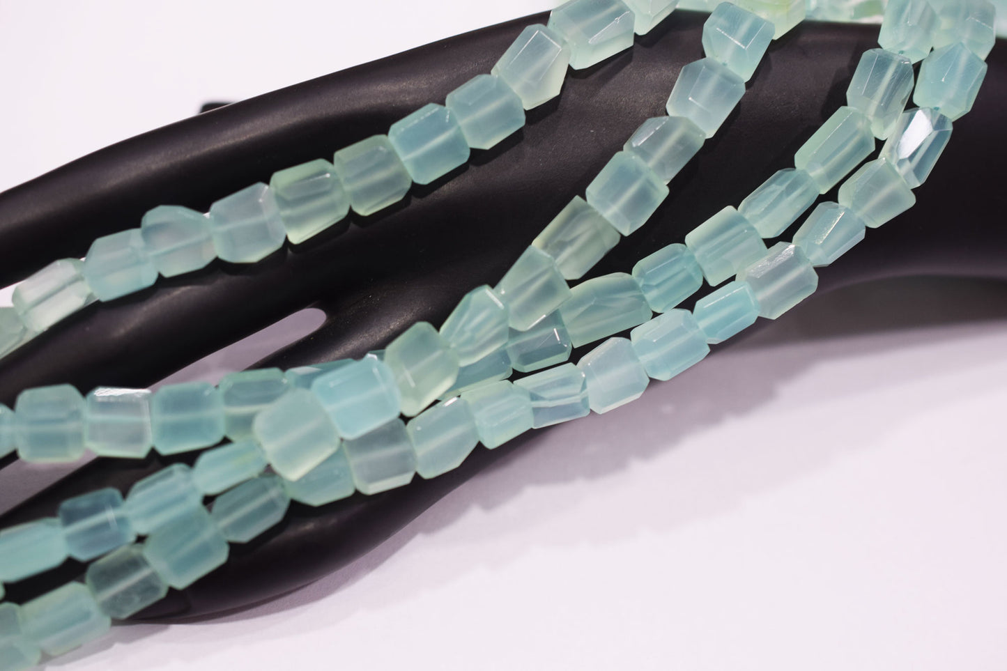 Aqua Chalcedony Cut Beads , Sold By Strand , 8x8 - 8x12 mm , 16" , 32103