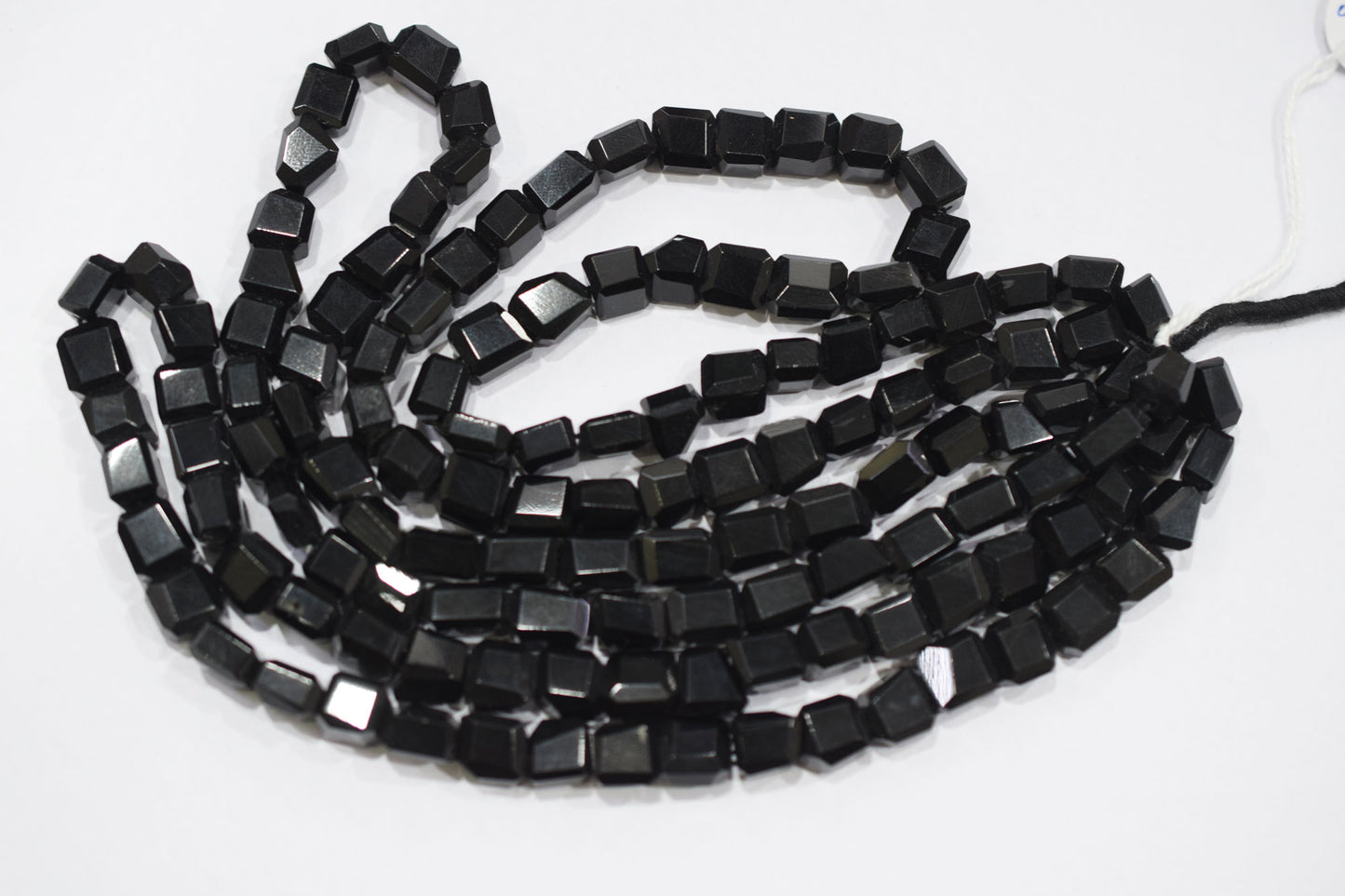 Black Onyx Laser Cut Nuggets Shape Beads , Sold By Strand , 7x8 - 9x10 mm , 16" , 32119